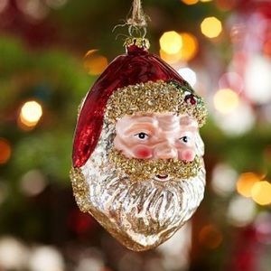Pottery Barn Santa Ornaments - Set of 5